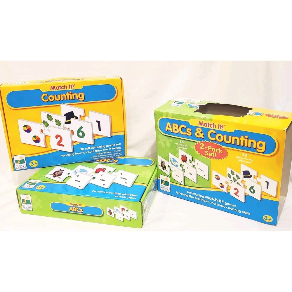 The Learning Journey Match It! ABCs & Counting Puzzle Box Set 2-Pack Multicolor